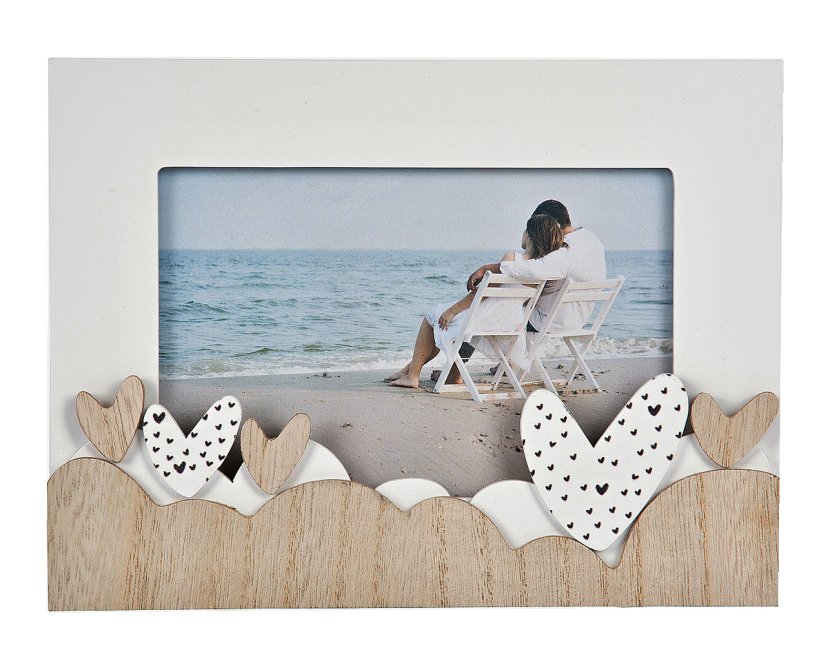 HYGGE HEART rámik MDF 10x15 biely