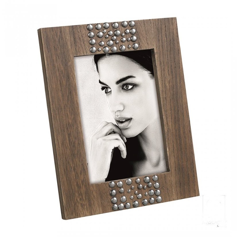 A1261 FRAME WITH STUDS rama drewno 13x18 brązowy