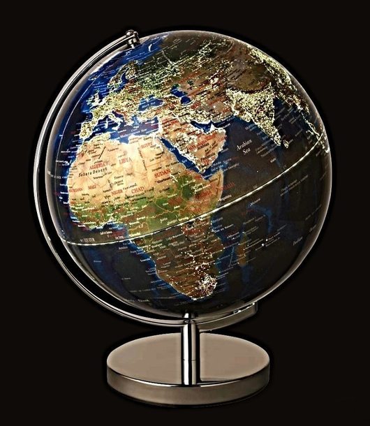 O1713 ILLUMINATED GLOBE PEARLED diam 30 cm