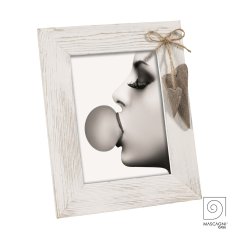 A1913 HEARTS WHITE rámeček dřevo 13x18 bílý