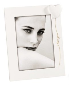A1589 I LOVE YOU 1 Bilderrahmen Holz 13x18 weiß