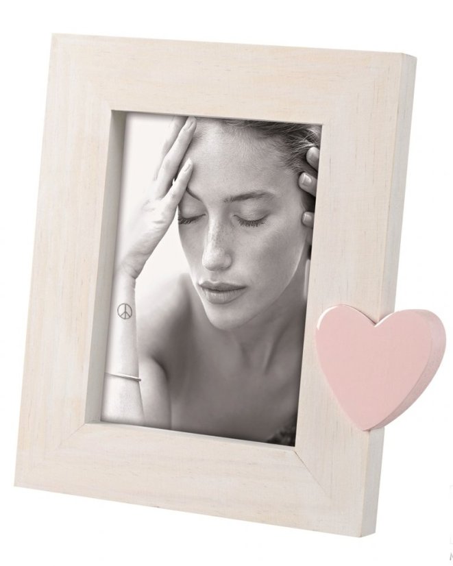 A1303 HEART Bilderrahmen Holz 13x18 rosa