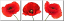 CANVAS RED POPPY 20x60