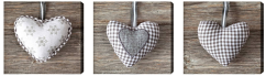CANVAS HEART GREY 20x60