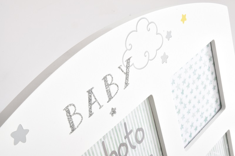 GLITTER ELEPHANT rámeček MDF multi bílý