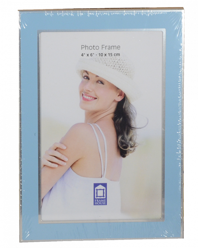 T6410  LIGHT BLUE-SILVER  rámeček kov 10x15 modrý