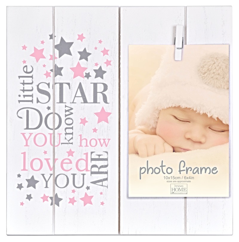 BABY LITTLE STAR CLIPPER rama MDF 10x15 biały